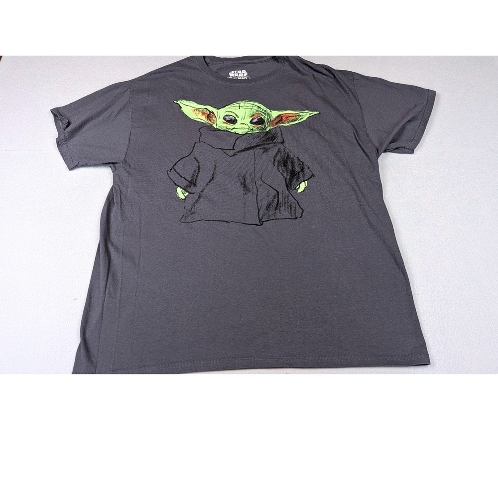 Star Wars Groguโ Baby Yoda T-Shirt XL Gray Mad Engine Mandalorian Graphic Tee